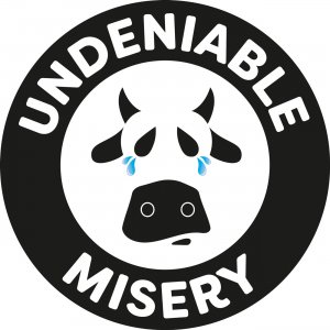 undeniably dairy spoof logo: undeniable misery