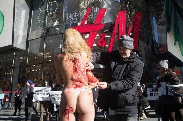 leather is a rip-off demo, times square