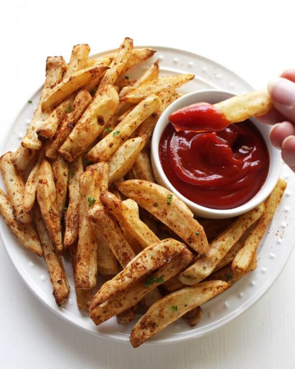 Air frying french fries