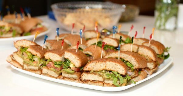 Tray of sandwiches at PETA Chloe Coscarelli event