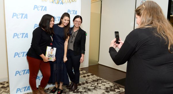 Chef Chloe posing for photo with two women