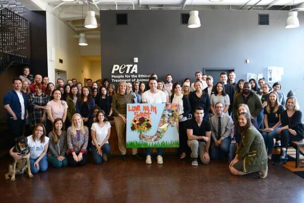 Canadian artist Daniel Mazzone and PETA Staffers in LA