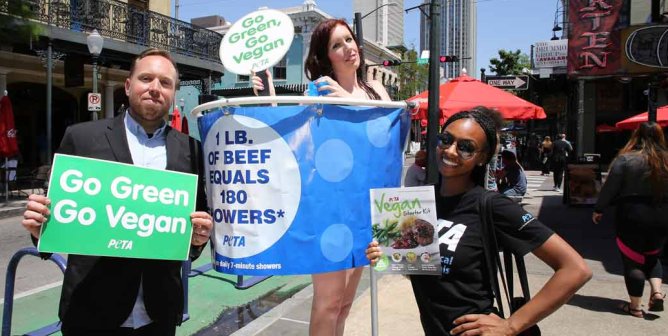peta is in mobile alabama with an earth day message for meat eaters