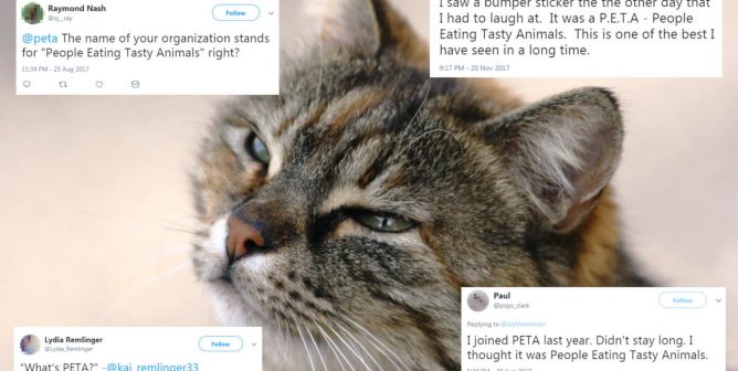 If You Think Your PETA-Acronym Joke Is Original, You’re Badly Mistaken