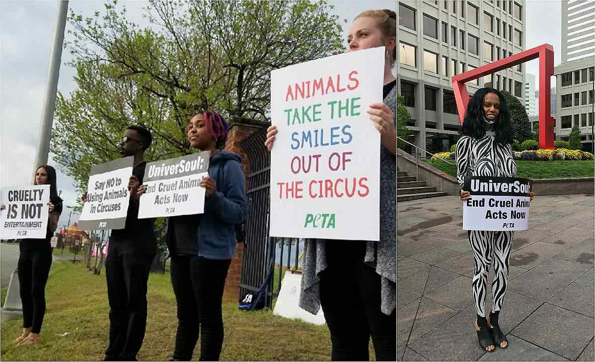 peta protest in richmond VA against universoul circus