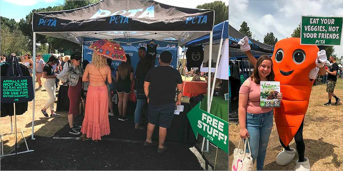 PETA's booth at VegFestLA 2018