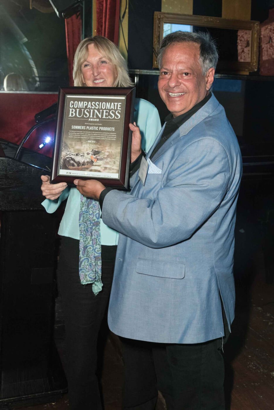 Ingrid's 69th birthday party - compassionate business award