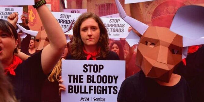 Pamplona 2018: Activists Stage Powerful Protest Ahead of Running of the Bulls