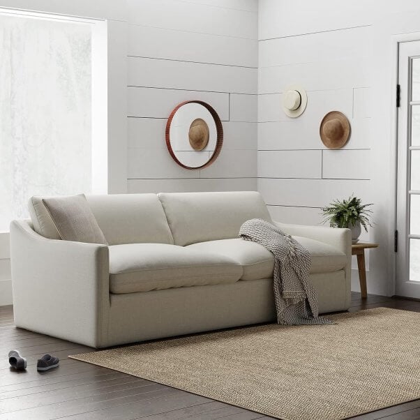 white vegan sofa from amazon