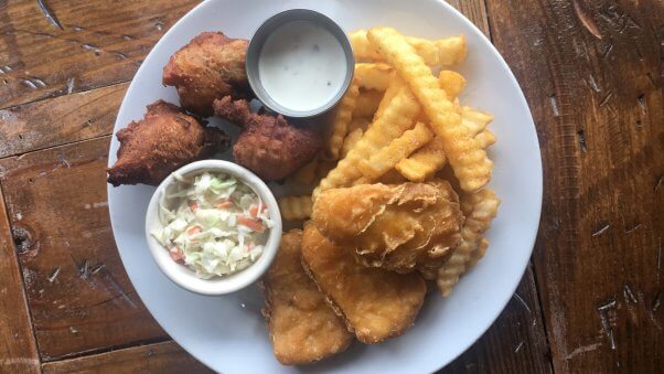 vegan "fish" dinner from imagine vegan cafe in memphis