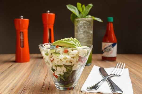 the vegetable ceviche from seed your health restaurant in new orleans