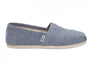 Blue TOMS vegan slip on shoe