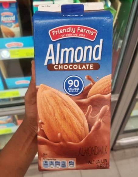 vegan at aldi - friendly farms chocolate almond milk