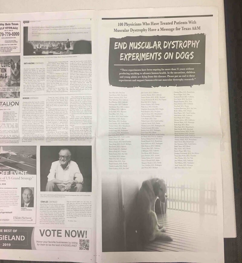 Doctors condemn TAMU dog labs