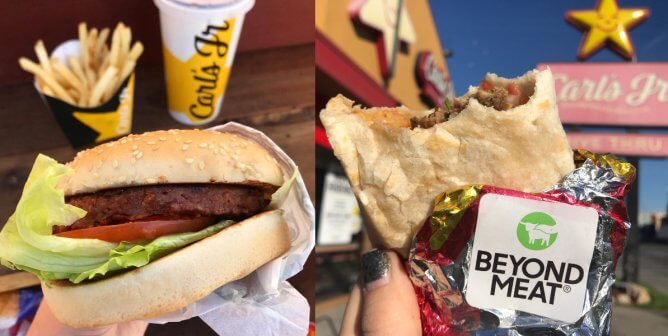 Carl's Jr. Beyond Meat burger and burrito