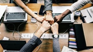 Corporate fist bump