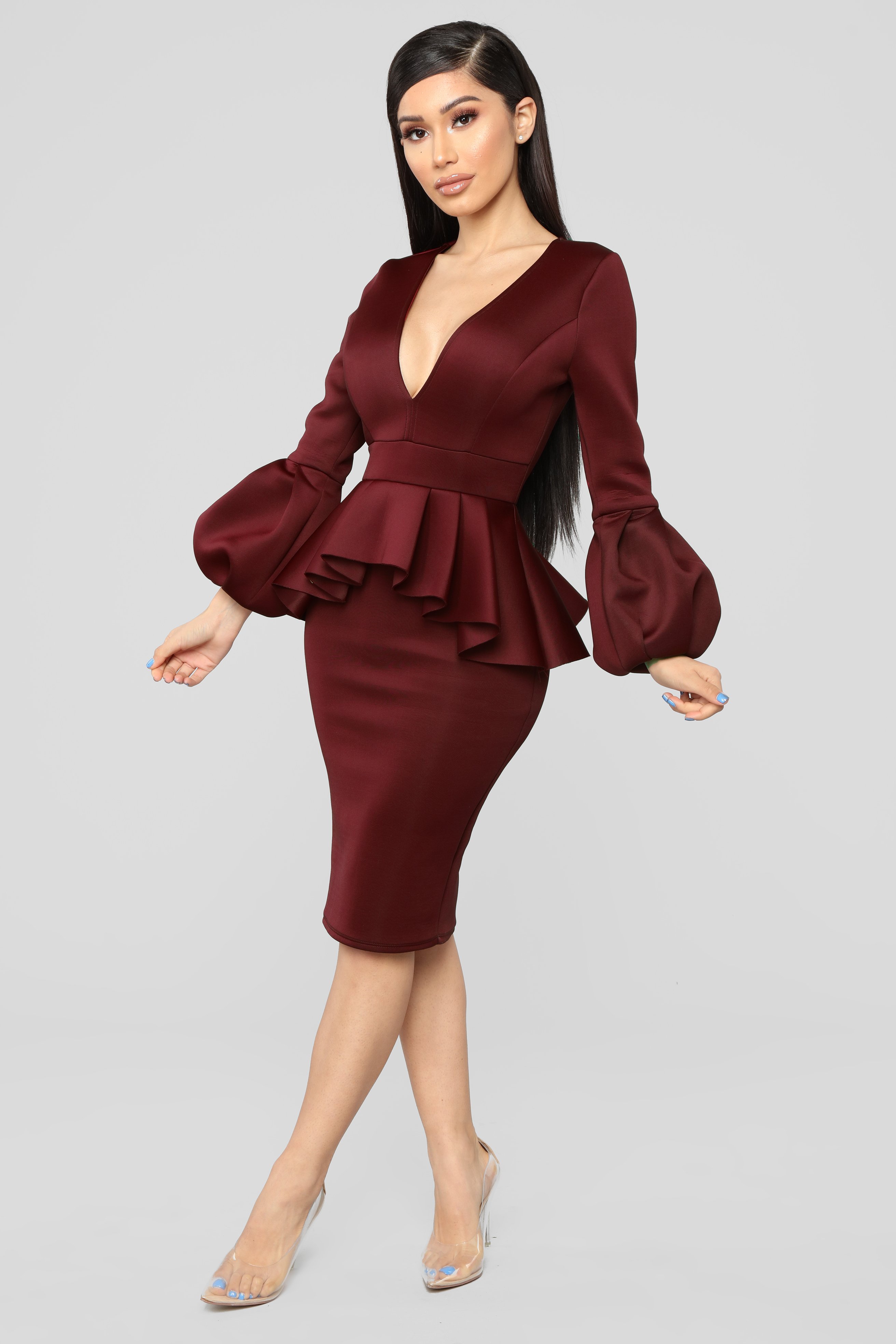 Fashion Nova Dresses Red 12 Fashion Nova Always Bubbly Sleeve Dress