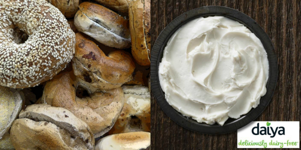 vegan cream cheese is being tested nationwide at more than 700 einstein bros bagels and carribou coffee locations