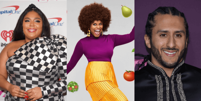 Black Vegans Feature Photo Colin Kaepernick, Tabitha Brown, Lizzo