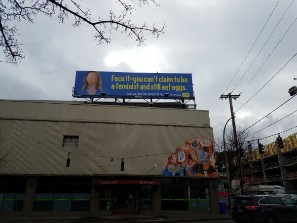 Face It Egg Eating Feminist Billboard Portland Oregon