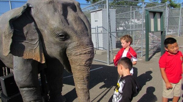 Kids with Ellie Elephant at event