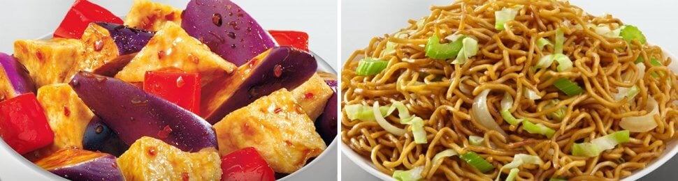 Panda Express Eggplant tofu and chow mein