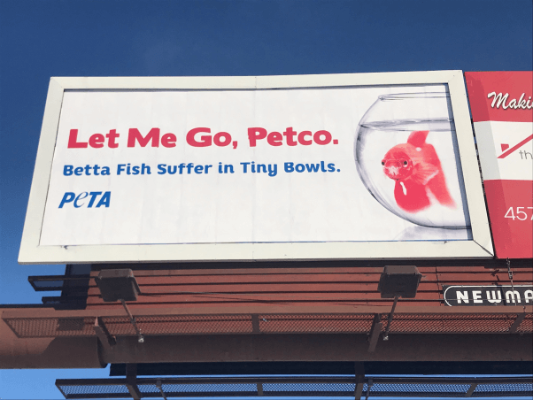 Let Me Go Betta Fish Petco Billboard in Fargo North Dakota