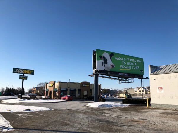 Veggie Sub Billboard in Columbus Ohio