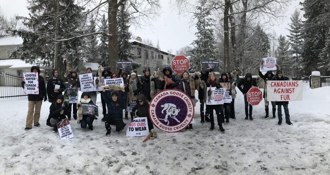 PETA supporters descend on the home of Canada Goose CEO Dani Reiss for a spirited protest against his company
