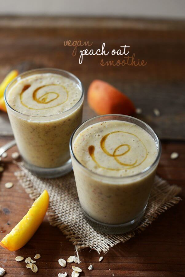 Peach oat smoothie from Minimalist Baker