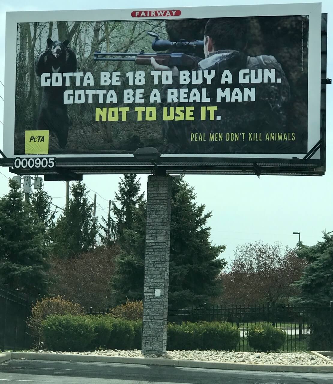 Real Men Don't Kill Animals,' Proclaims Billboard Now Up Near NRA  Convention | PETA