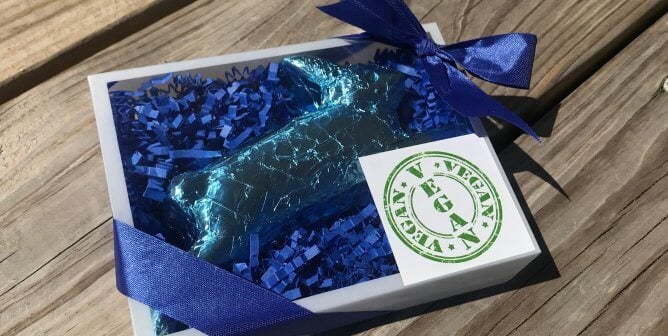 dark chocolate vegan easter bunny