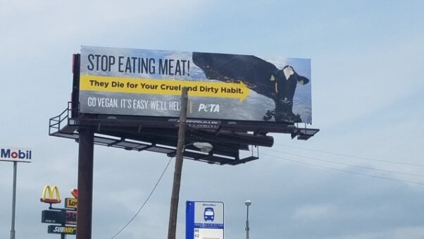 Stop Eating Meat Billboard in St Louis Missouri
