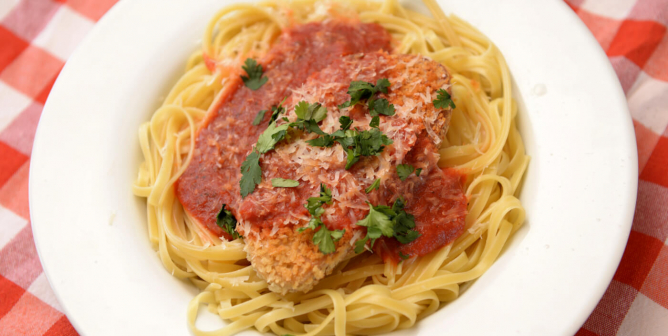 Vegan Chicken Parmesan Linguine Recipe