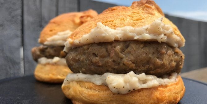 biscuits and gravy sandwich