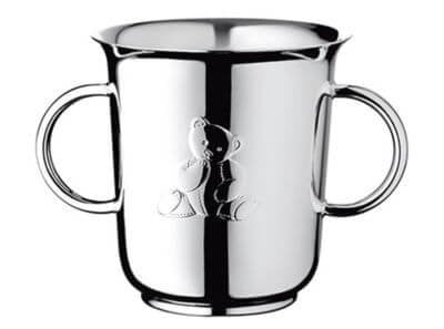 silver charlie bear commemorative baby cup