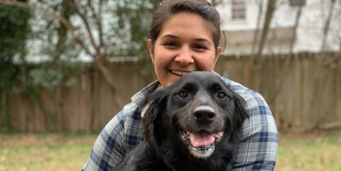 dog can't stop wagging his tail