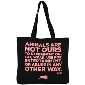 PETA Mission Statement Pink and Black Tote Bag