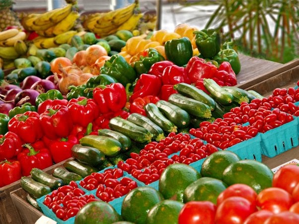 Fresh Produce and Fruits and Vegetables in a super market