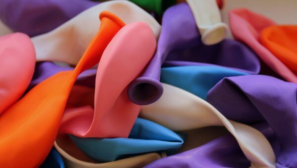 colorful deflated balloons