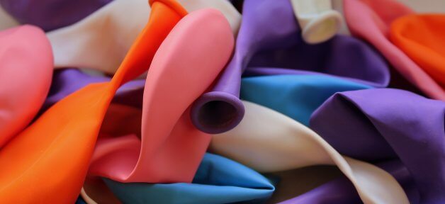 colorful deflated balloons