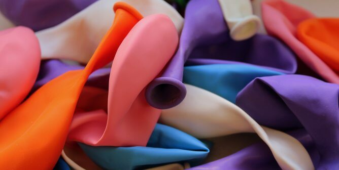 colorful deflated balloons