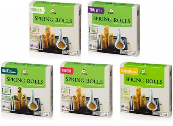 frozen vegan spring rolls from Lucky brand
