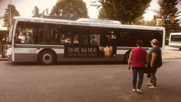 Im Me Not Meat Bus Ad in Abbotsford