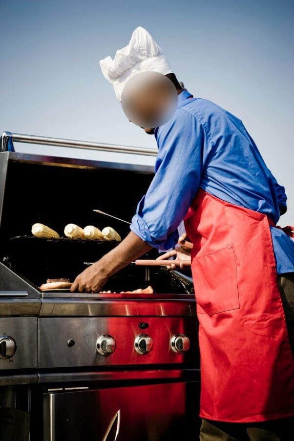 man grilling, barbecue, meat