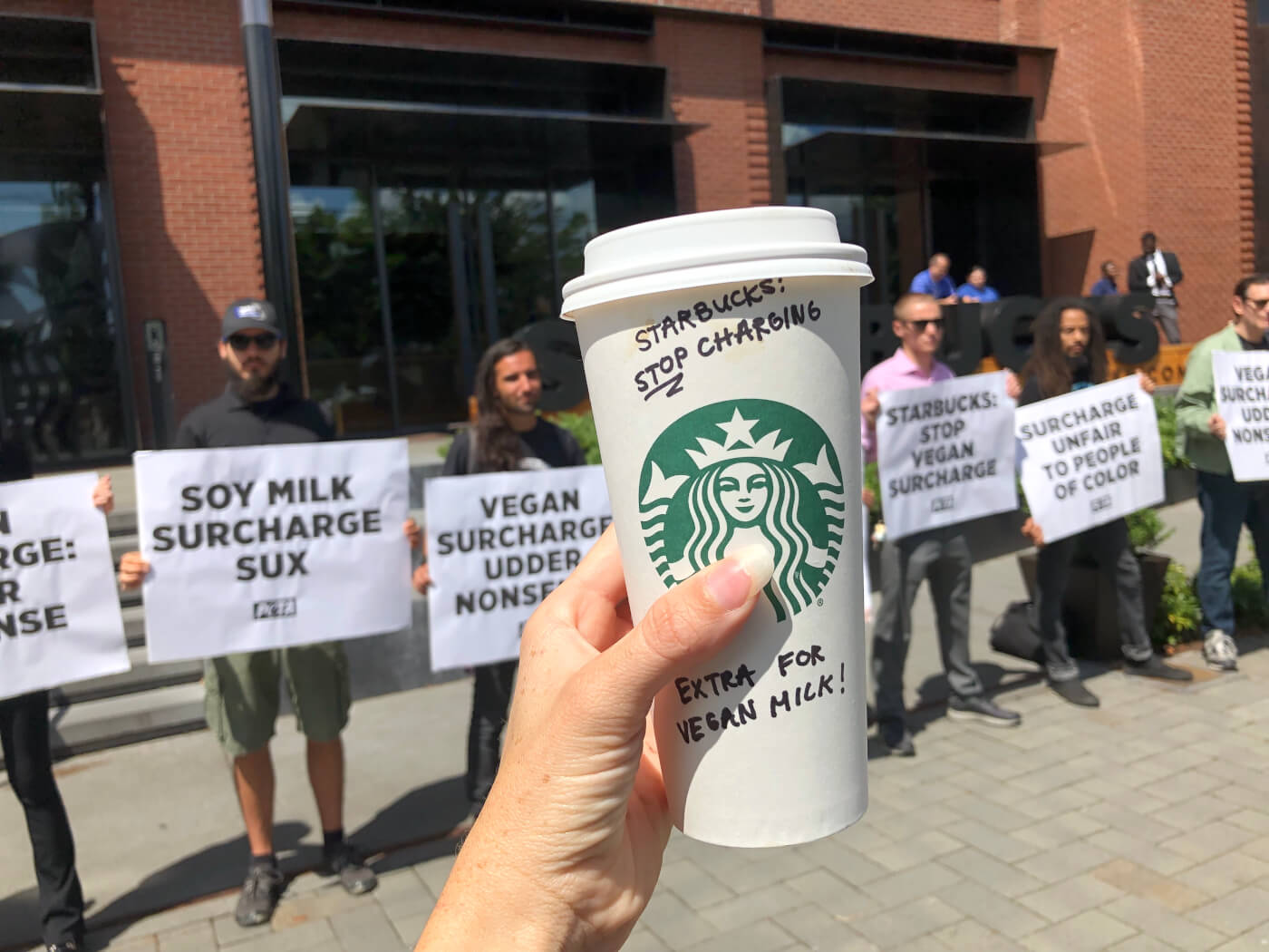 starbucks hq vegan milk demo 1 Is PETA Hypocritical? We Have the Answer