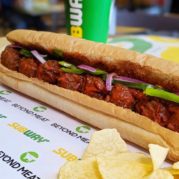 beyond meat vegan meatball sub at subway