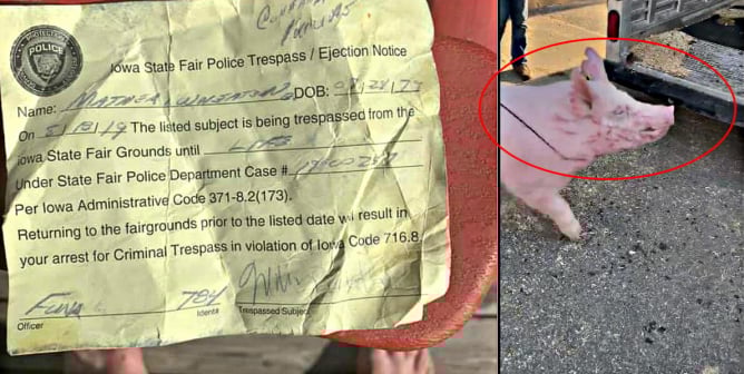 man banned for life iowa state fair pig whipping video