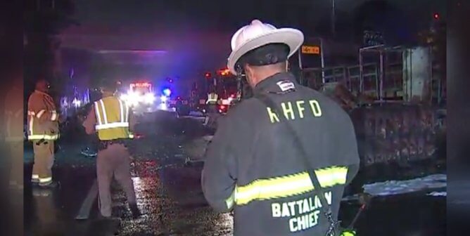 still taken from news report video on chickens burned alive from FOX 2 KTVU News