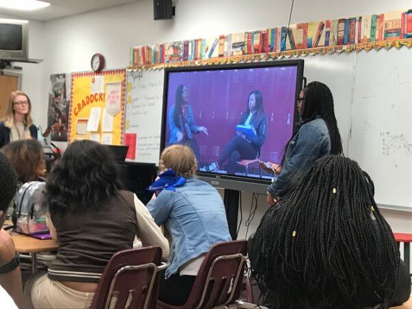 Megan in the classroom